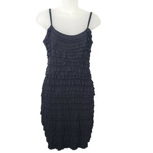 Bailey 44 Dress Black Small Y2K Tank Ruffle Stretch Mini Short LBD Party VTG